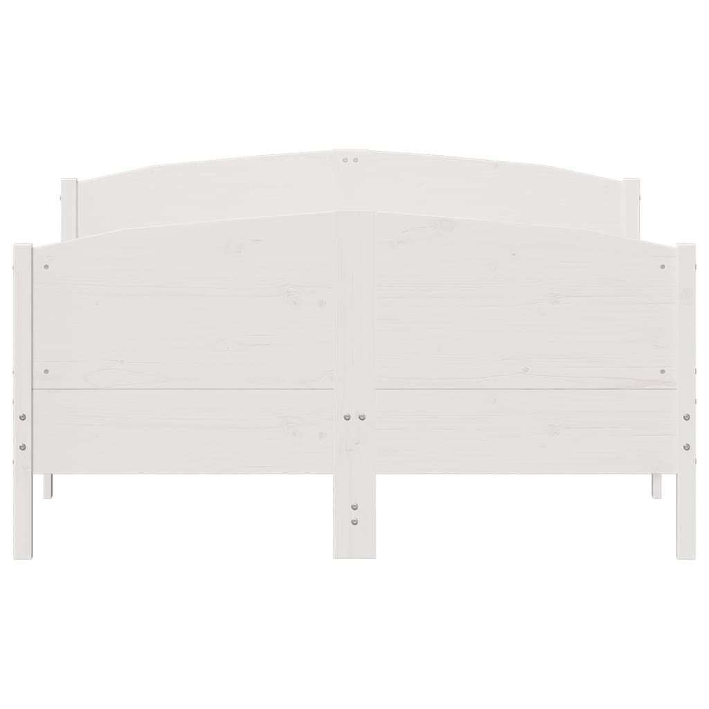 vidaXL Cadru de pat fără saltea, alb, 140x190 cm, lemn masiv de pin vidaXL Cadru de pat fără saltea, alb, 140x190 cm, lemn masiv de pin
