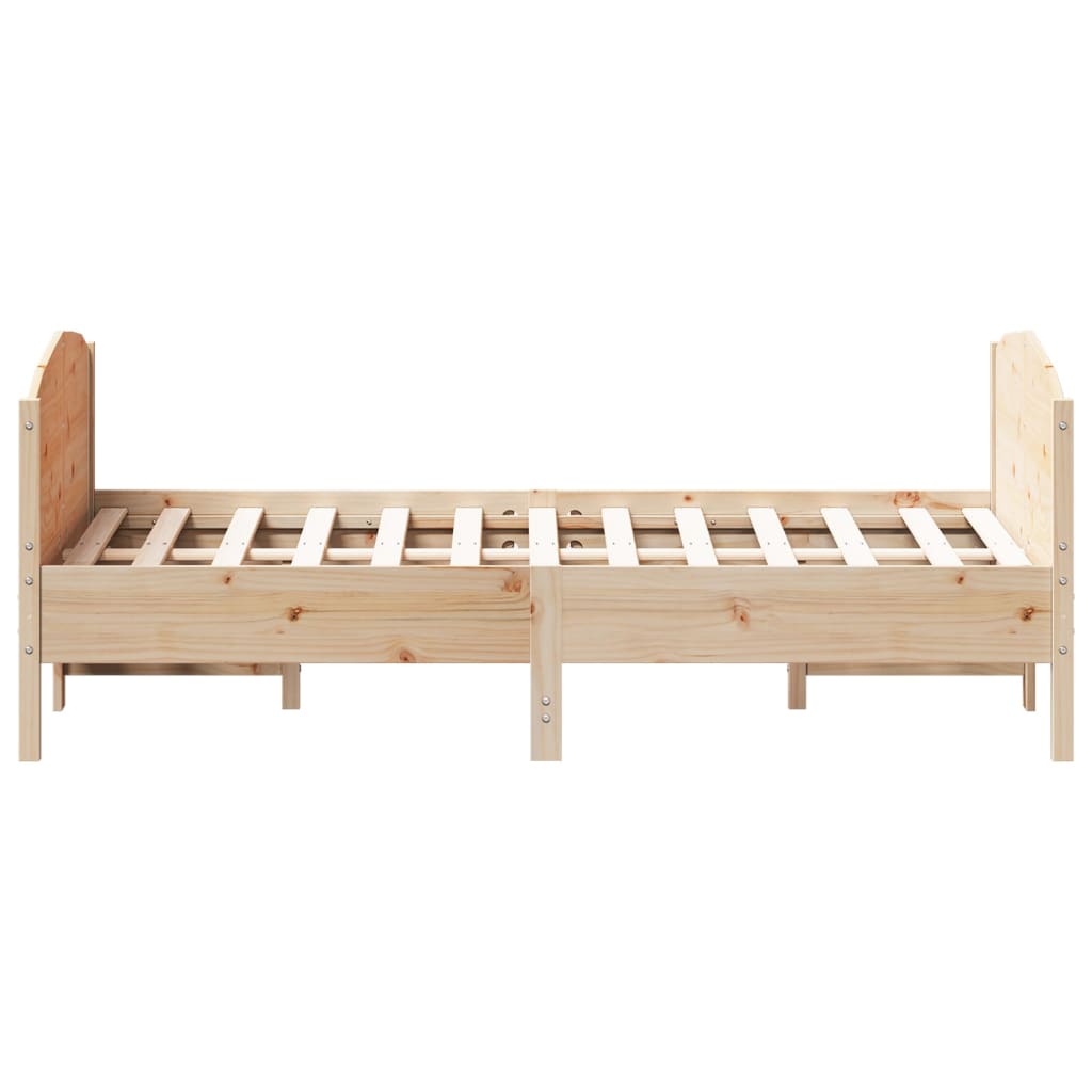 vidaXL Cadru de pat fără saltea, 135x190 cm, lemn masiv de pin vidaXL Cadru de pat fără saltea, 135x190 cm, lemn masiv de pin