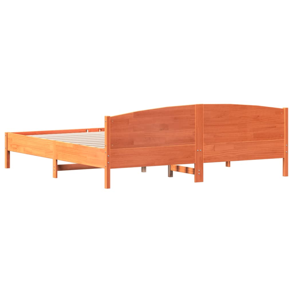 vidaXL Cadru de pat fără saltea, maro ceruit 200x200 cm lemn masiv pin vidaXL Cadru de pat fără saltea, maro ceruit 200x200 cm lemn masiv pin
