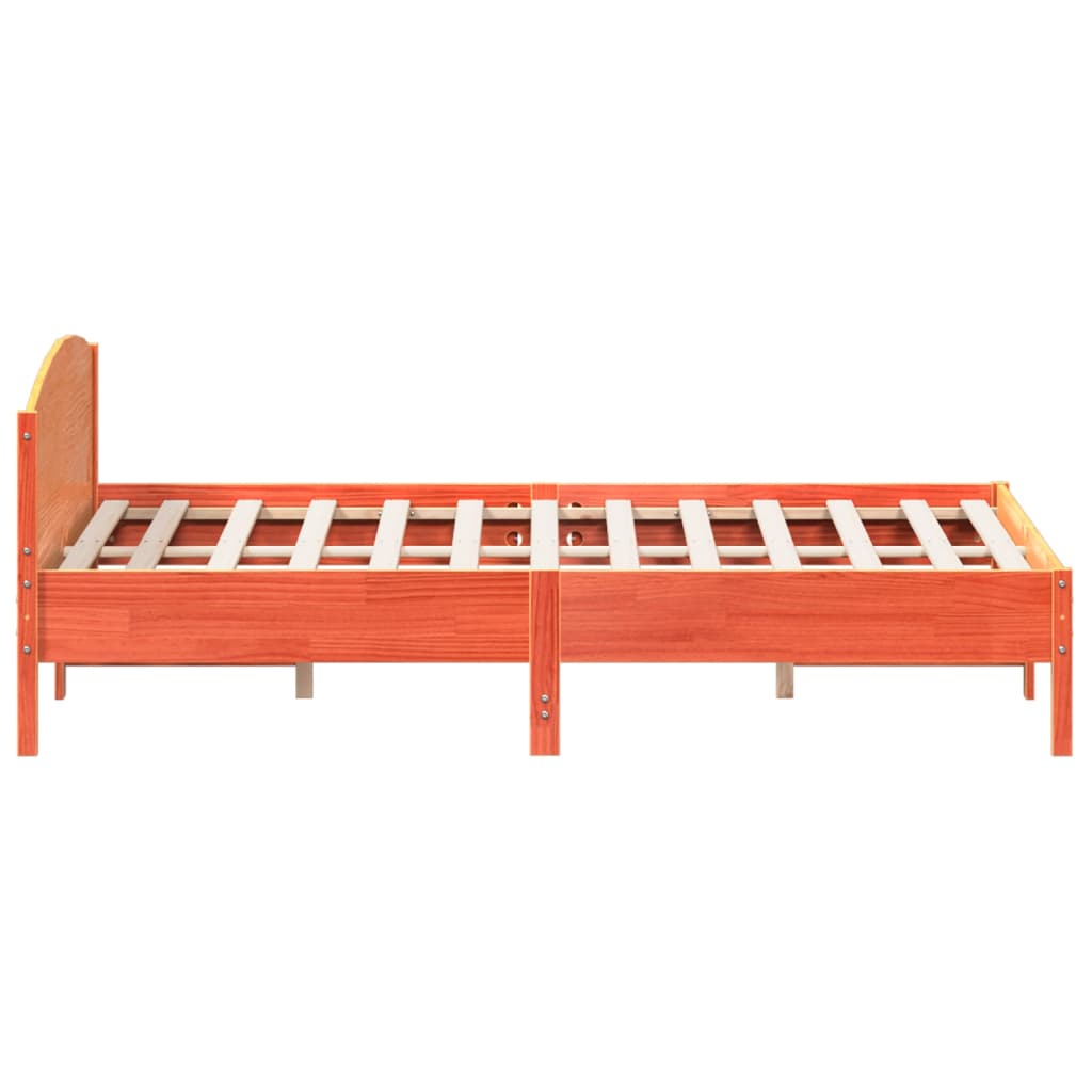 vidaXL Cadru de pat fără saltea, maro ceruit 180x200 cm lemn masiv pin