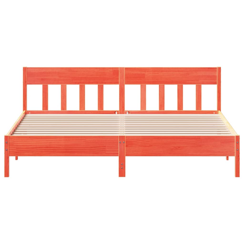 vidaXL Cadru de pat fără saltea, maro ceruit 200x200 cm lemn masiv pin