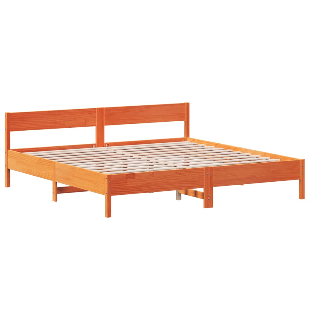 vidaXL Cadru de pat fără saltea, maro ceruit 180x200 cm lemn masiv pin vidaXL Cadru de pat fără saltea, maro ceruit 180x200 cm lemn masiv pin