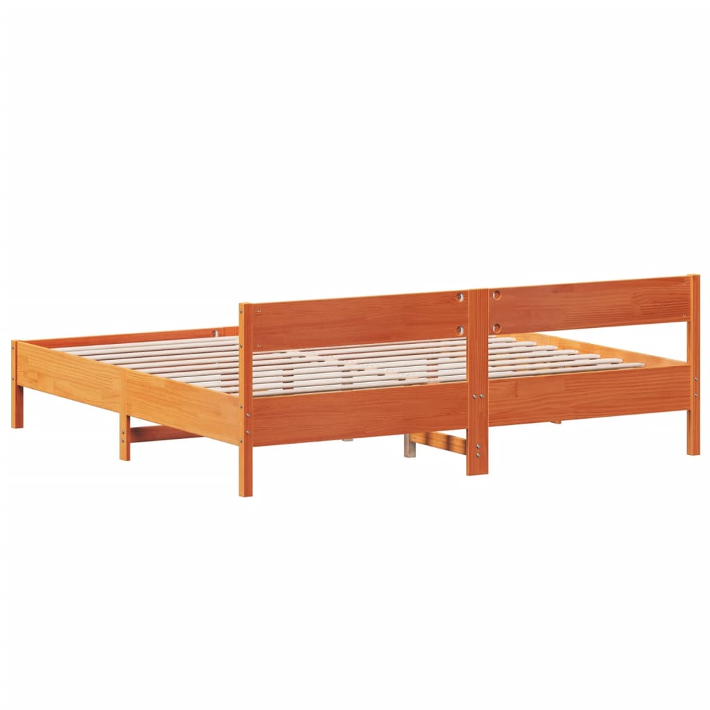 vidaXL Cadru de pat fără saltea, maro ceruit 180x200 cm lemn masiv pin vidaXL Cadru de pat fără saltea, maro ceruit 180x200 cm lemn masiv pin