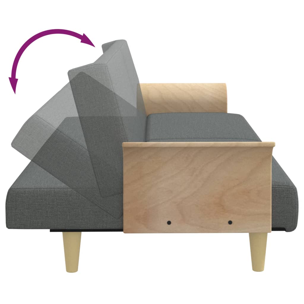 vidaXL Canapea extensibilă 2 locuri/perne/taburet, gri închis, catifea vidaXL Canapea extensibilă 2 locuri/perne/taburet, gri închis, catifea