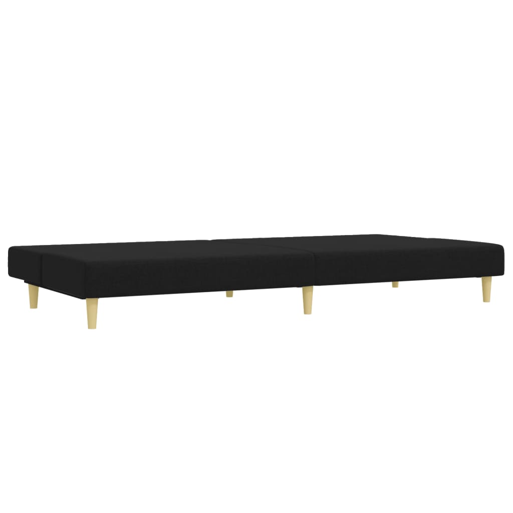 vidaXL Canapea extensibilă cu taburet, 2 locuri, negru, textil vidaXL Canapea extensibilă cu taburet, 2 locuri, negru, textil