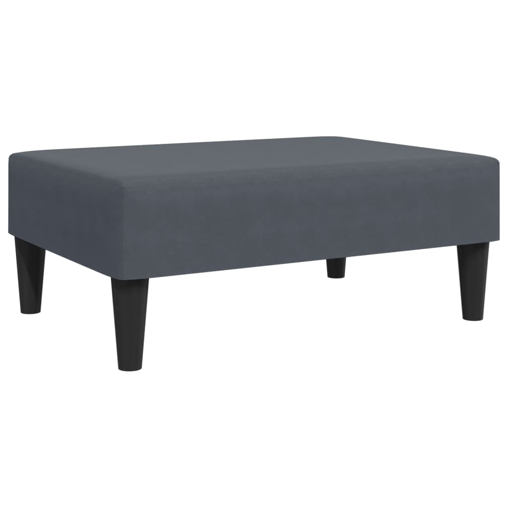 vidaXL Canapea extensibilă cu taburet, 2 locuri, gri închis, catifea