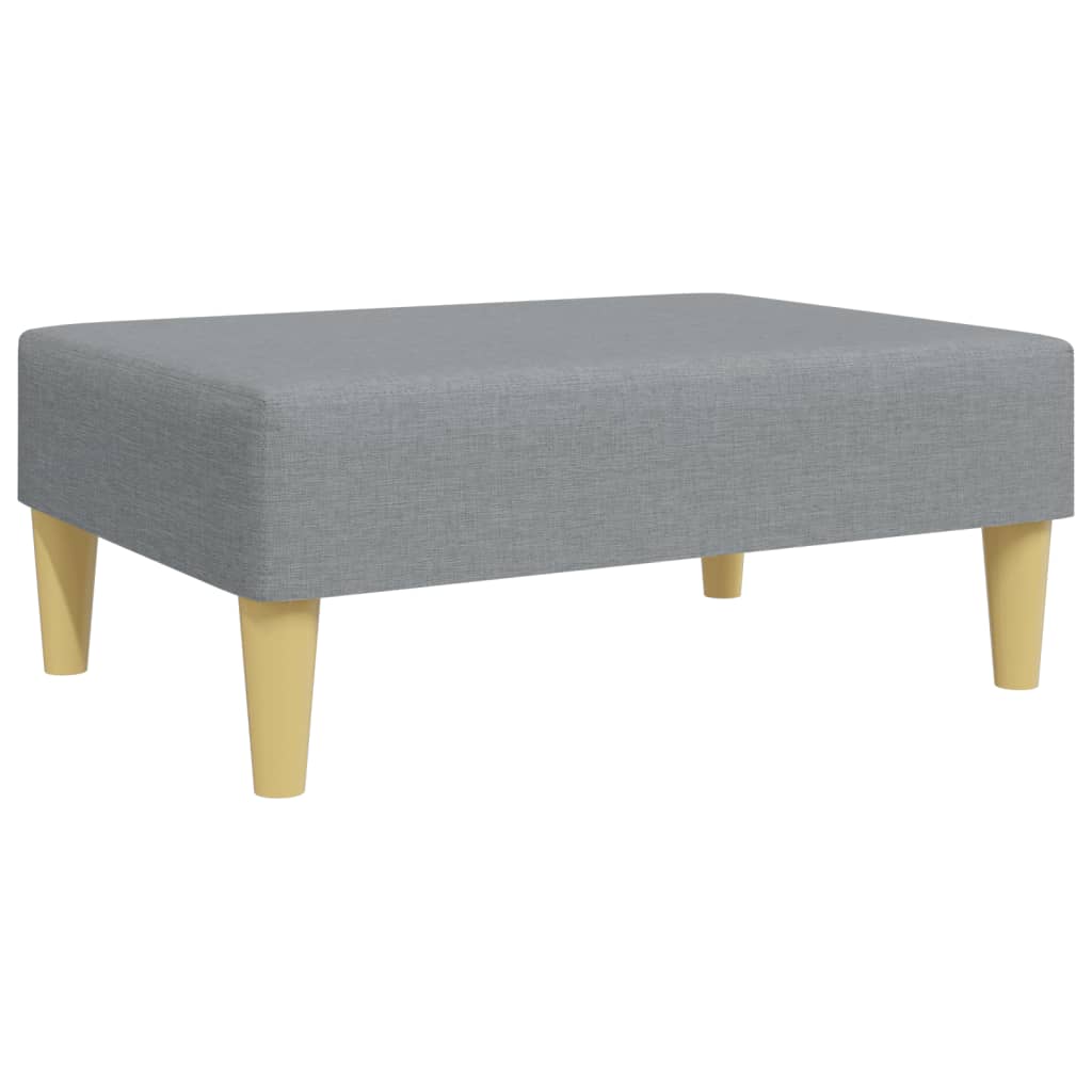vidaXL Canapea extensibilă cu pernuță și taburet 2 locuri gri textil