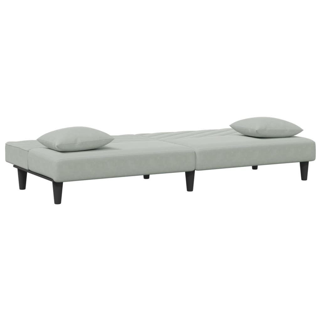 vidaXL Set canapea cu perne, 2 piese, gri deschis, catifea