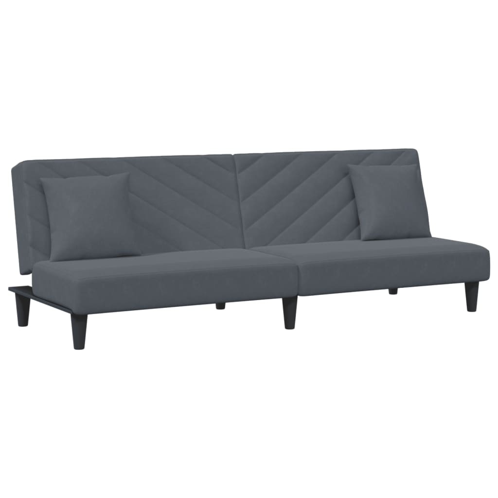 vidaXL Set canapea cu perne, 2 piese, gri închis, catifea