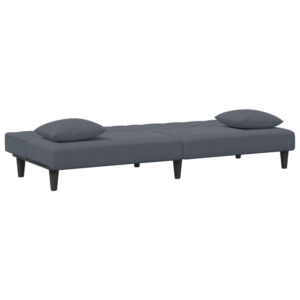 vidaXL Set canapea cu perne, 2 piese, gri închis, catifea