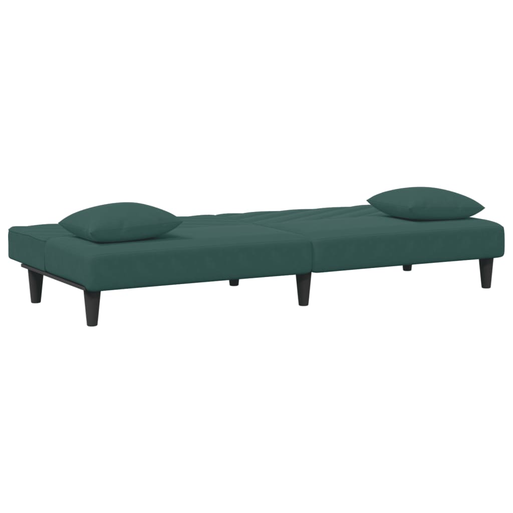 vidaXL Set canapea cu perne, 2 piese, verde închis, catifea