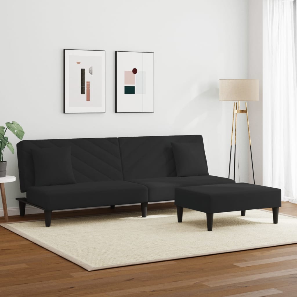 vidaXL Set canapea cu perne, 2 piese, roz, catifea