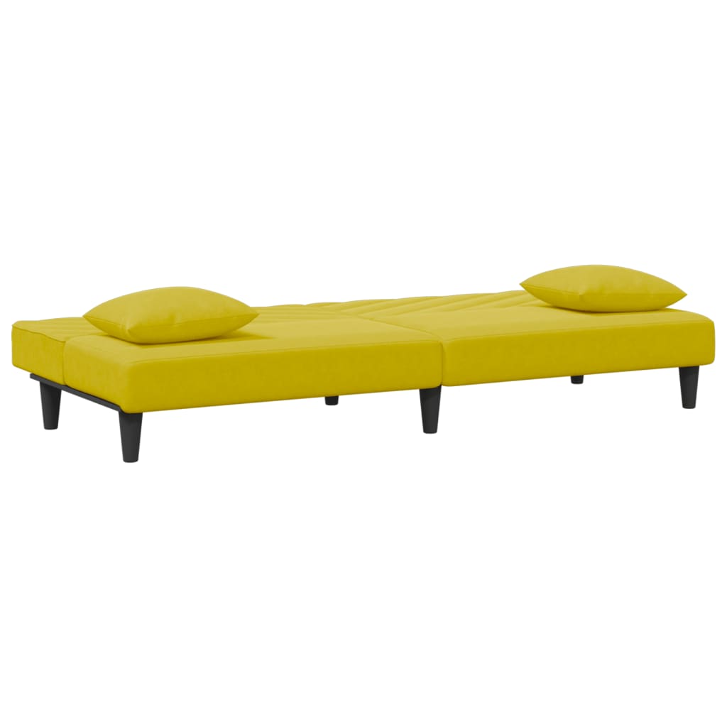 vidaXL Set de canapele cu perne, 2 piese, galben, catifea vidaXL Set de canapele cu perne, 2 piese, galben, catifea