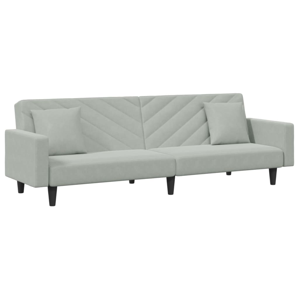 vidaXL Set canapea cu perne, 2 piese, gri deschis, catifea