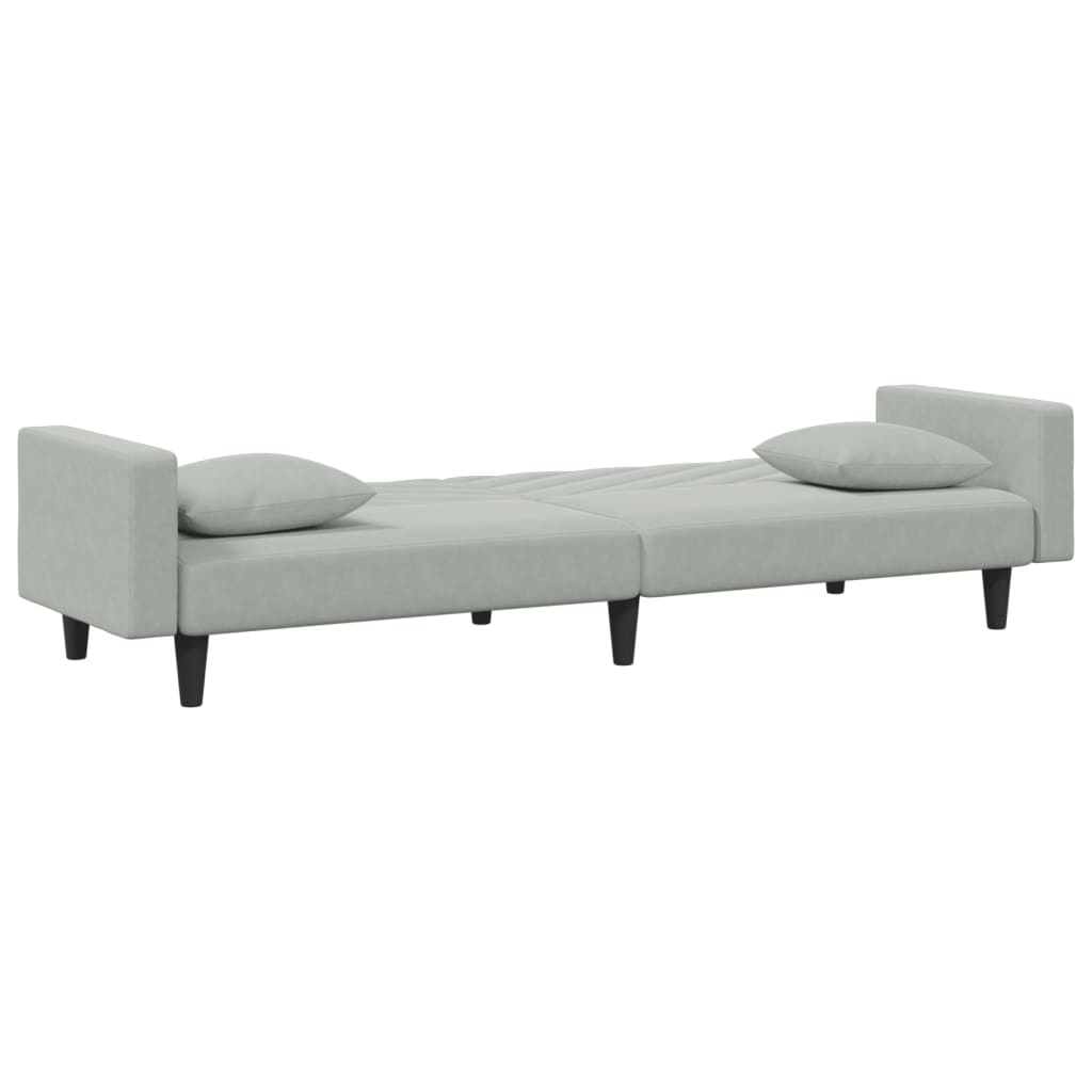 vidaXL Set canapea cu perne, 2 piese, gri deschis, catifea