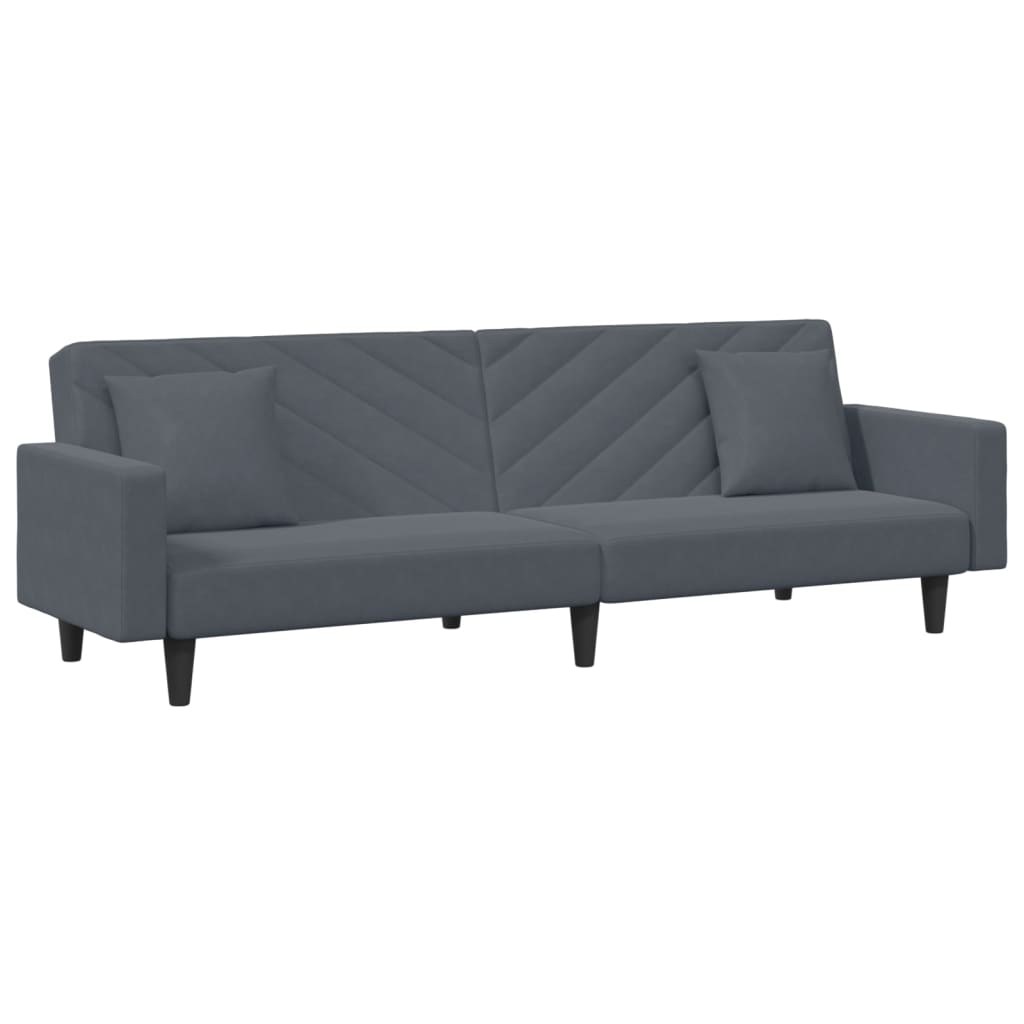 vidaXL Set canapea cu perne, 2 piese, gri închis, catifea
