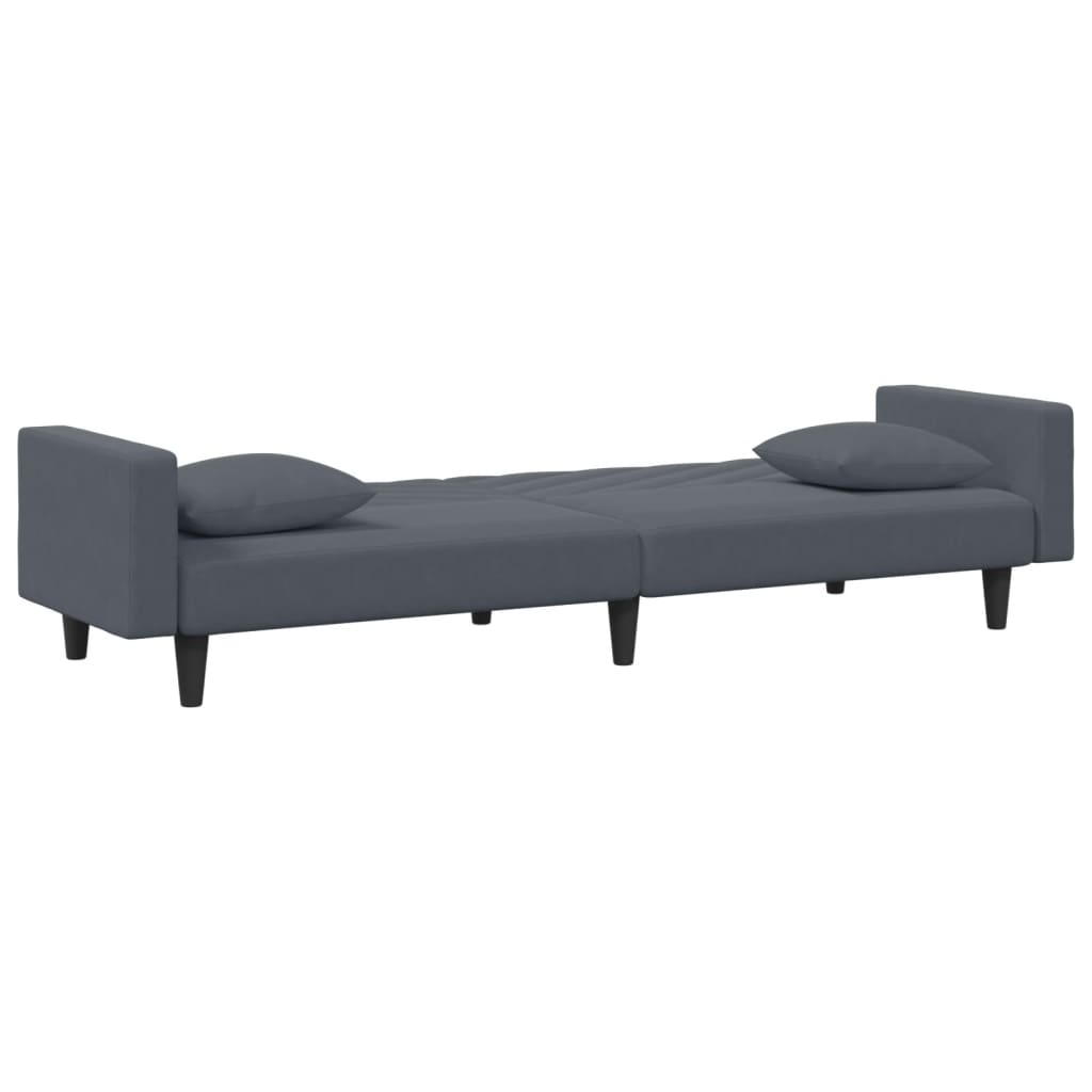 vidaXL Set canapea cu perne, 2 piese, gri închis, catifea
