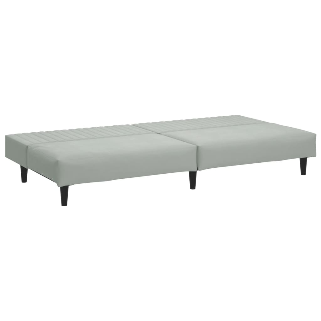 vidaXL Set canapea, 2 piese, gri deschis, catifea vidaXL Set canapea, 2 piese, gri deschis, catifea