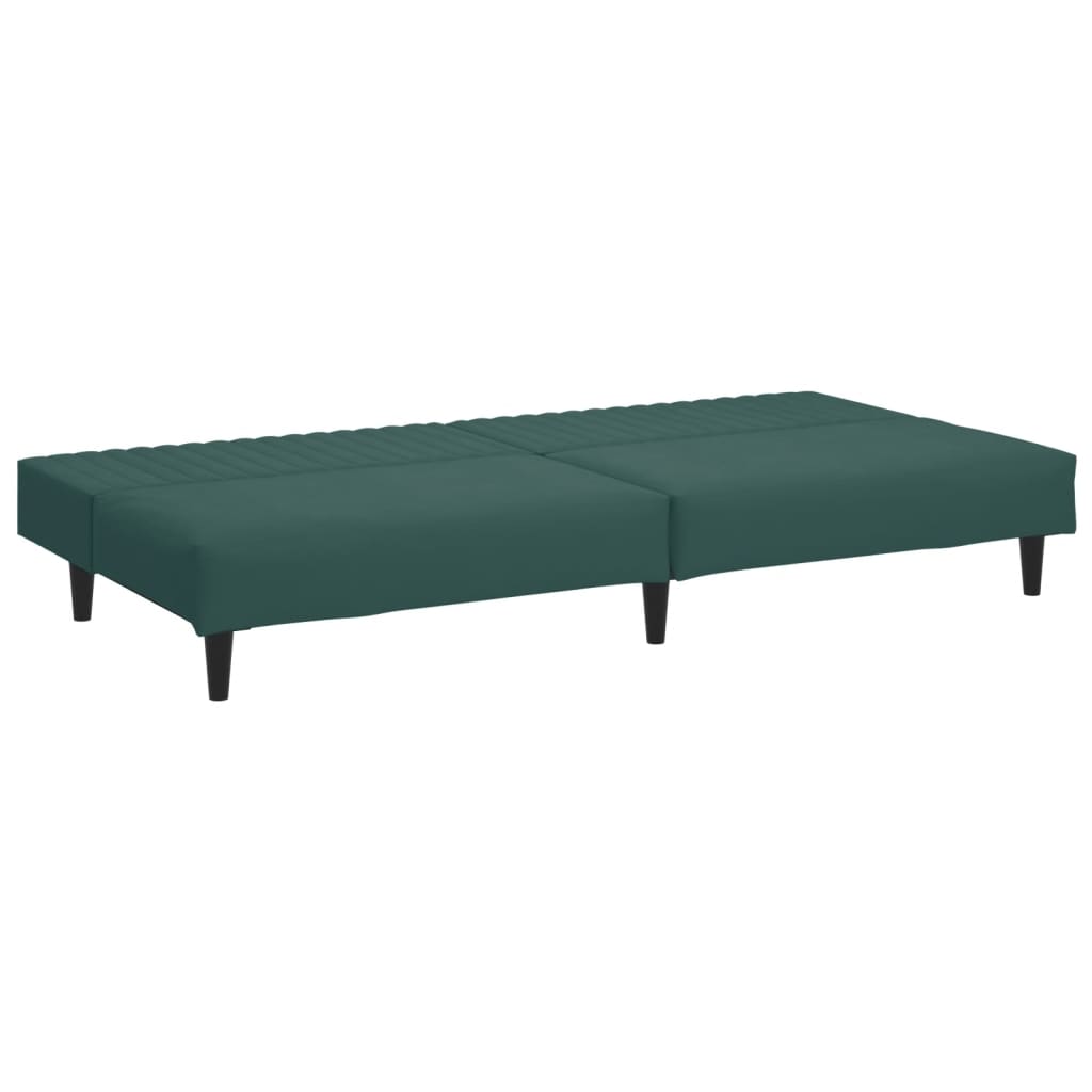 vidaXL Set canapele, 2 piese, verde închis, catifea