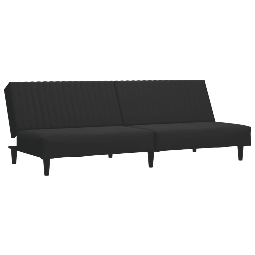 vidaXL Set canapea 2 piese, negru, catifea