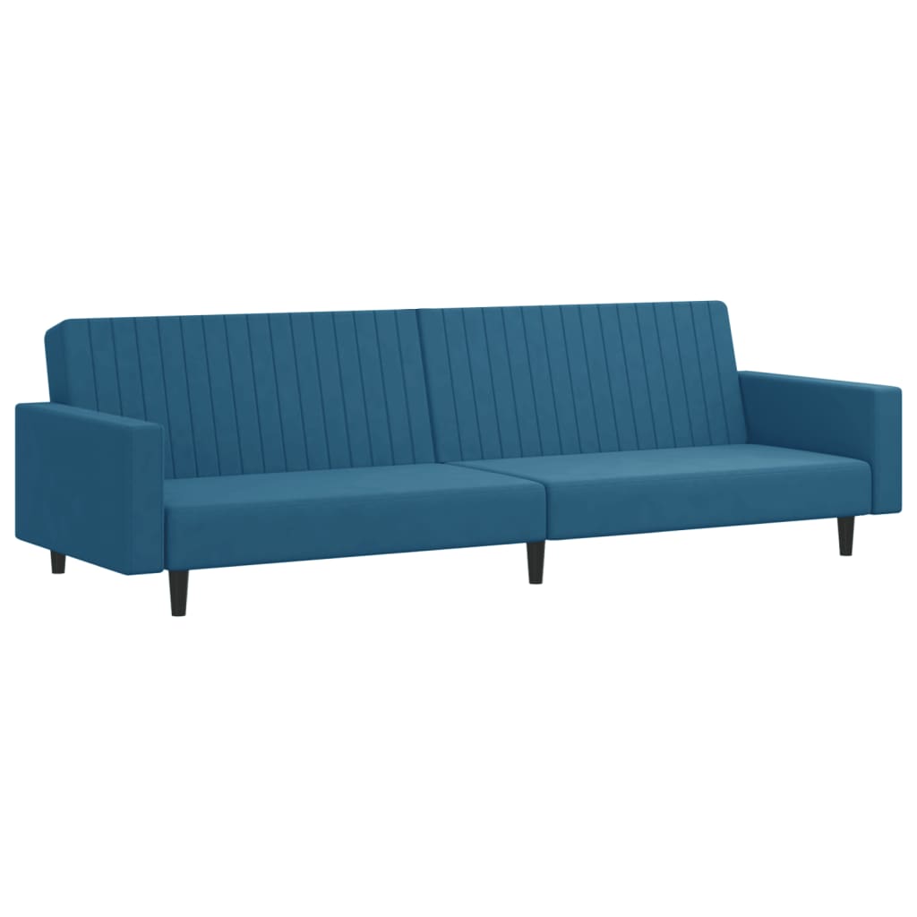 vidaXL Set canapea 2 piese, albastru, catifea vidaXL Set canapea 2 piese, albastru, catifea