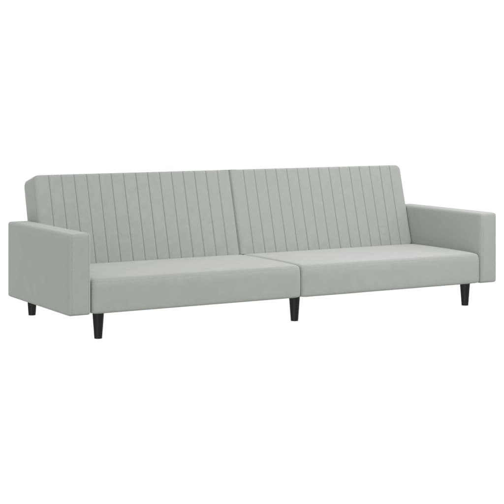 vidaXL Set canapea, 2 piese, gri deschis, catifea
