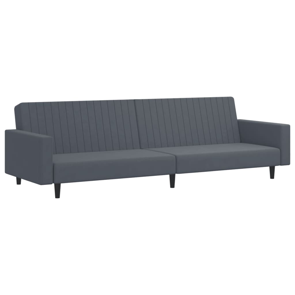 vidaXL Set canapea, 2 piese, gri închis, catifea