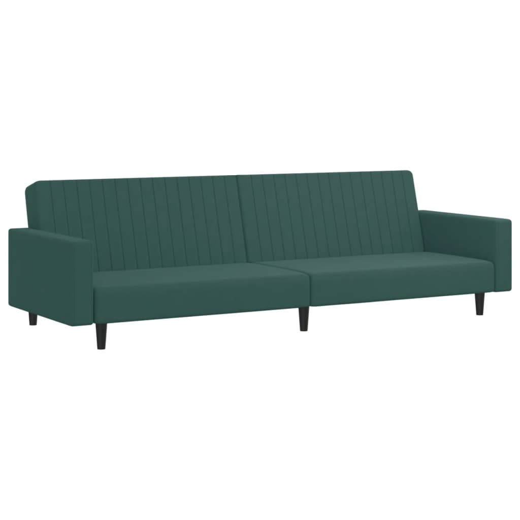 vidaXL Set canapele, 2 piese, verde închis, catifea vidaXL Set canapele, 2 piese, verde închis, catifea