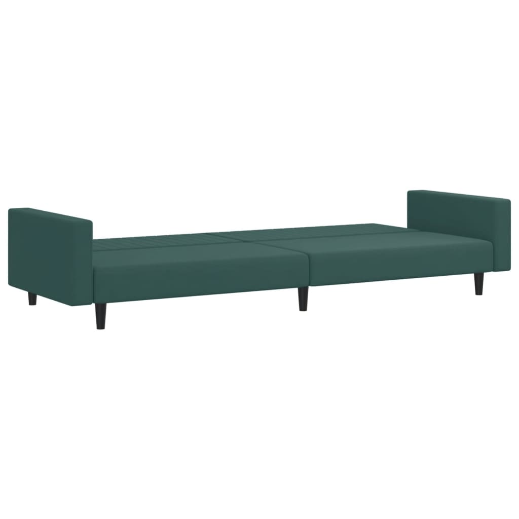 vidaXL Set canapele, 2 piese, verde închis, catifea vidaXL Set canapele, 2 piese, verde închis, catifea