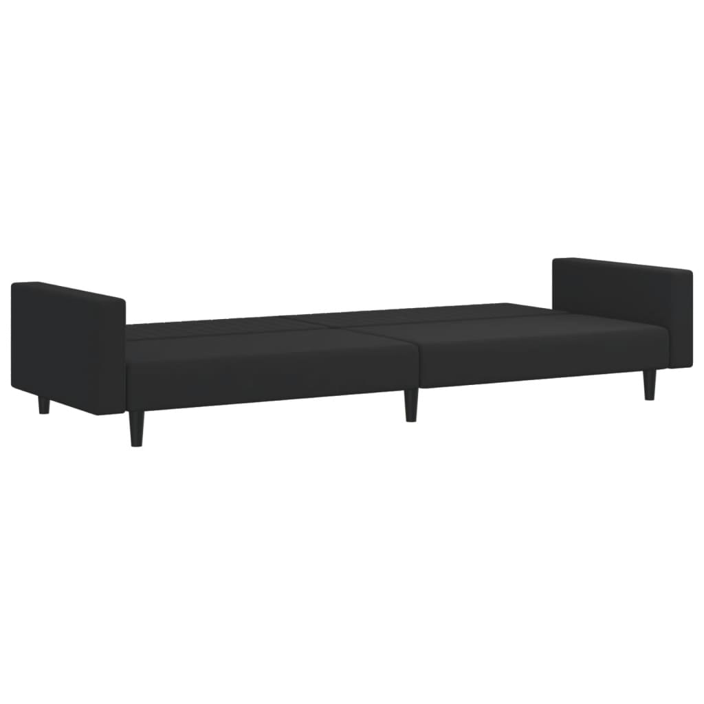 vidaXL Set canapea 2 piese, negru, catifea