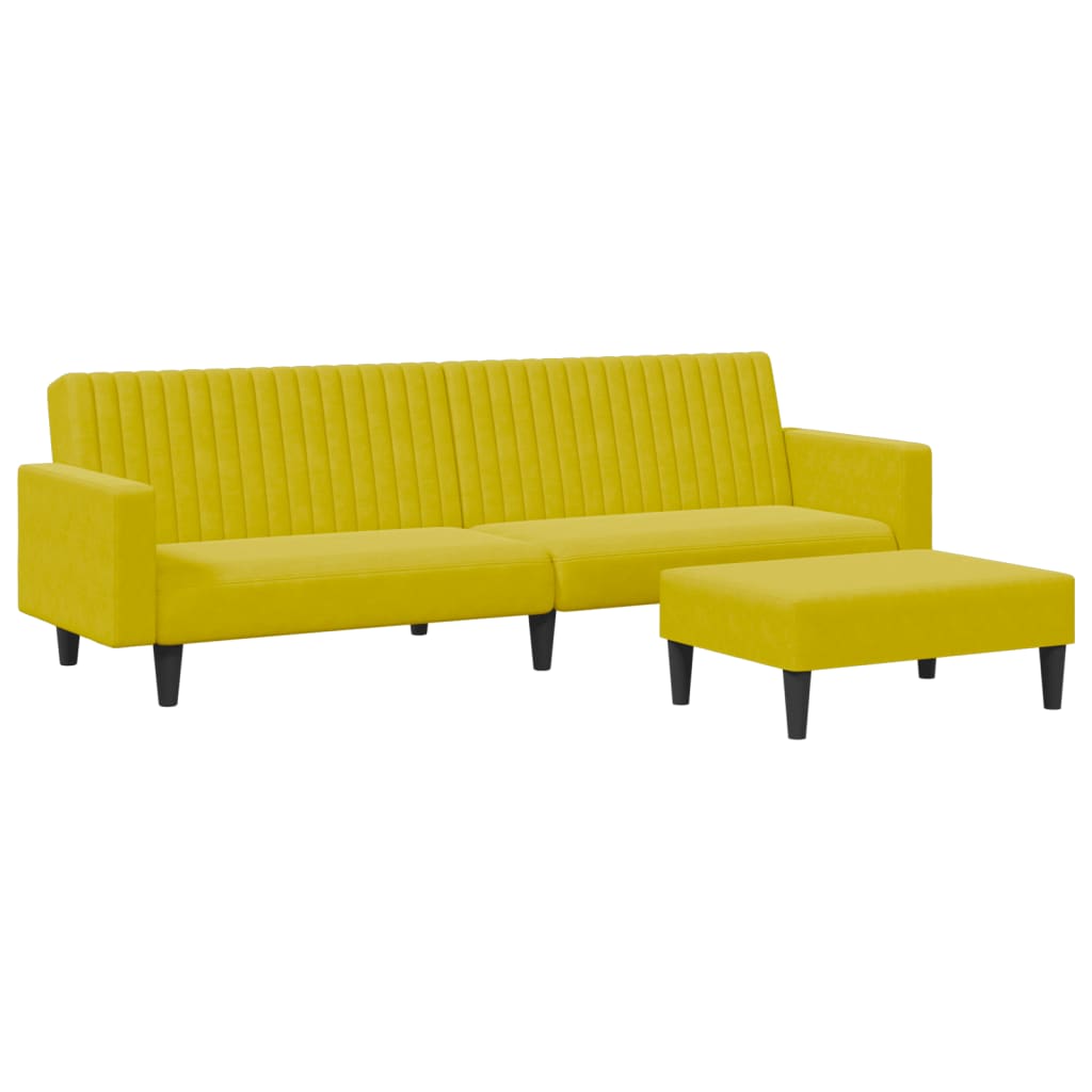vidaXL Set canapea 2 piese, galben, catifea
