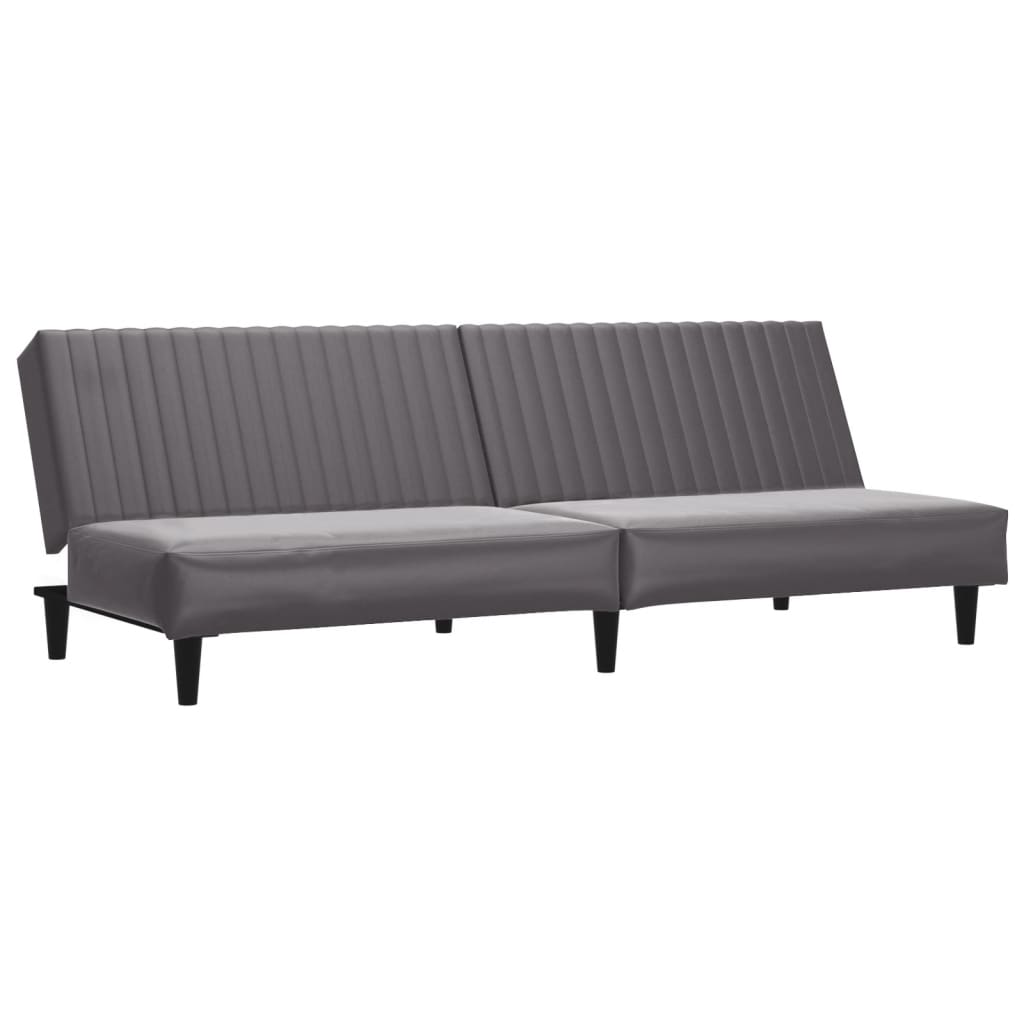 vidaXL Set de canapele, 2 piese, gri, piele ecologică vidaXL Set de canapele, 2 piese, gri, piele ecologică