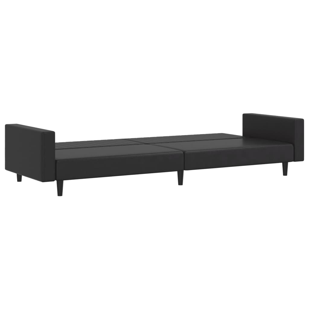 vidaXL Set de canapele, 2 piese, negru, piele ecologică vidaXL Set de canapele, 2 piese, negru, piele ecologică