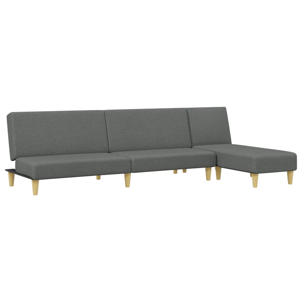 vidaXL Set de canapele, 2 piese, gri închis, material textil