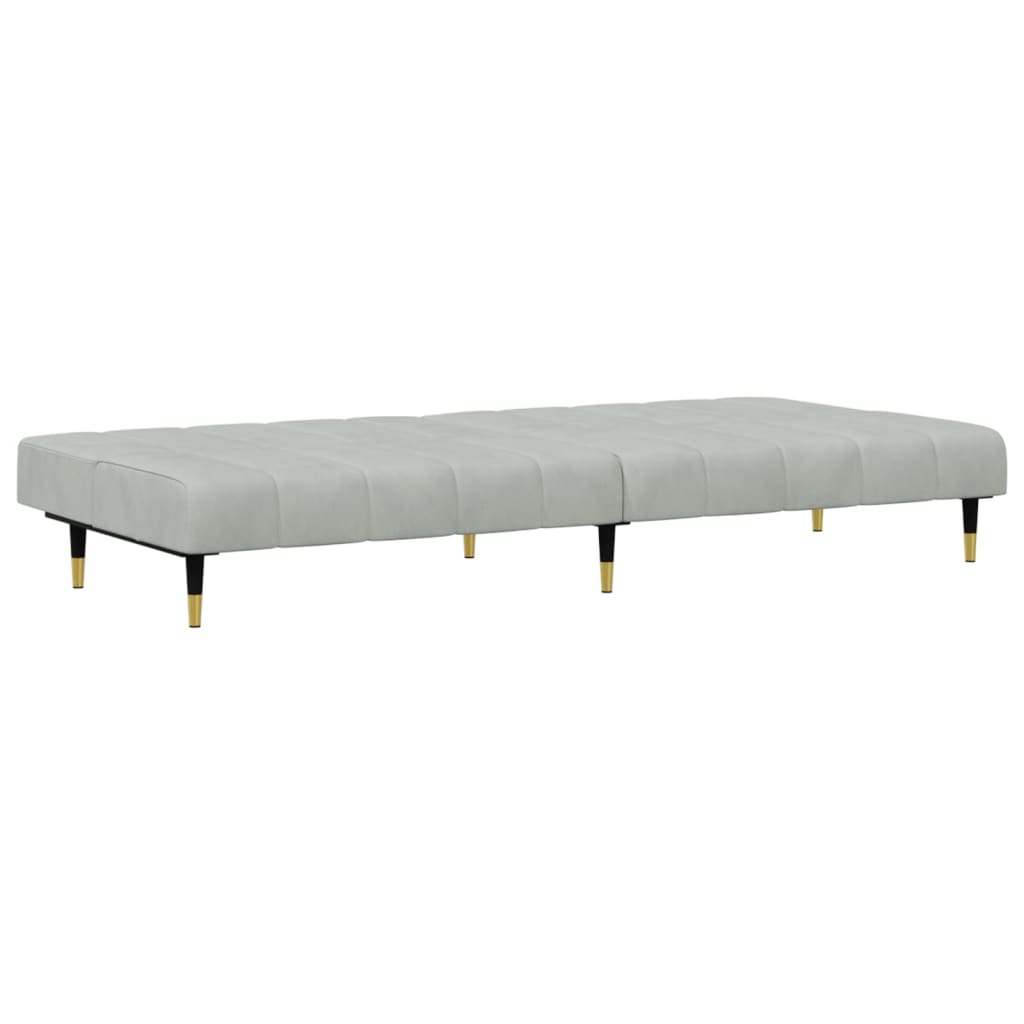 vidaXL Set canapea, 2 piese, gri deschis, catifea