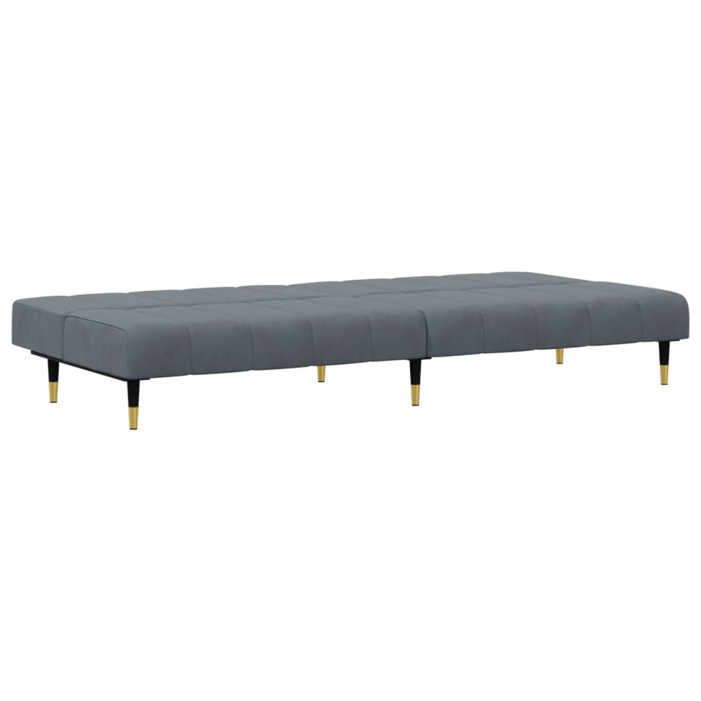 vidaXL Set canapea, 2 piese, gri închis, catifea vidaXL Set canapea, 2 piese, gri închis, catifea