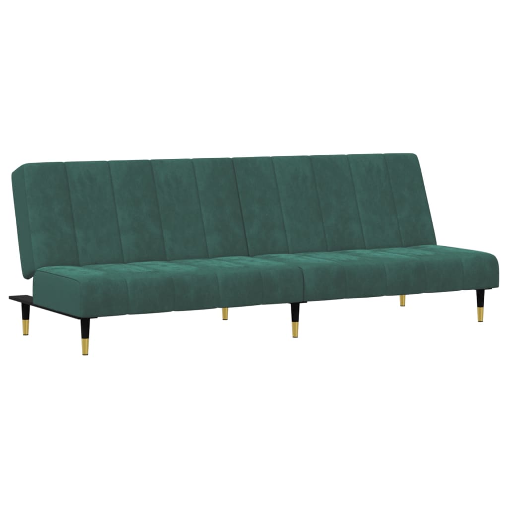 vidaXL Set canapele, 2 piese, verde închis, catifea