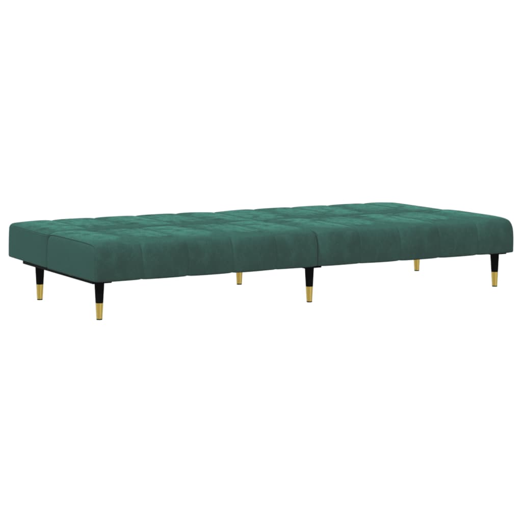 vidaXL Set canapele, 2 piese, verde închis, catifea