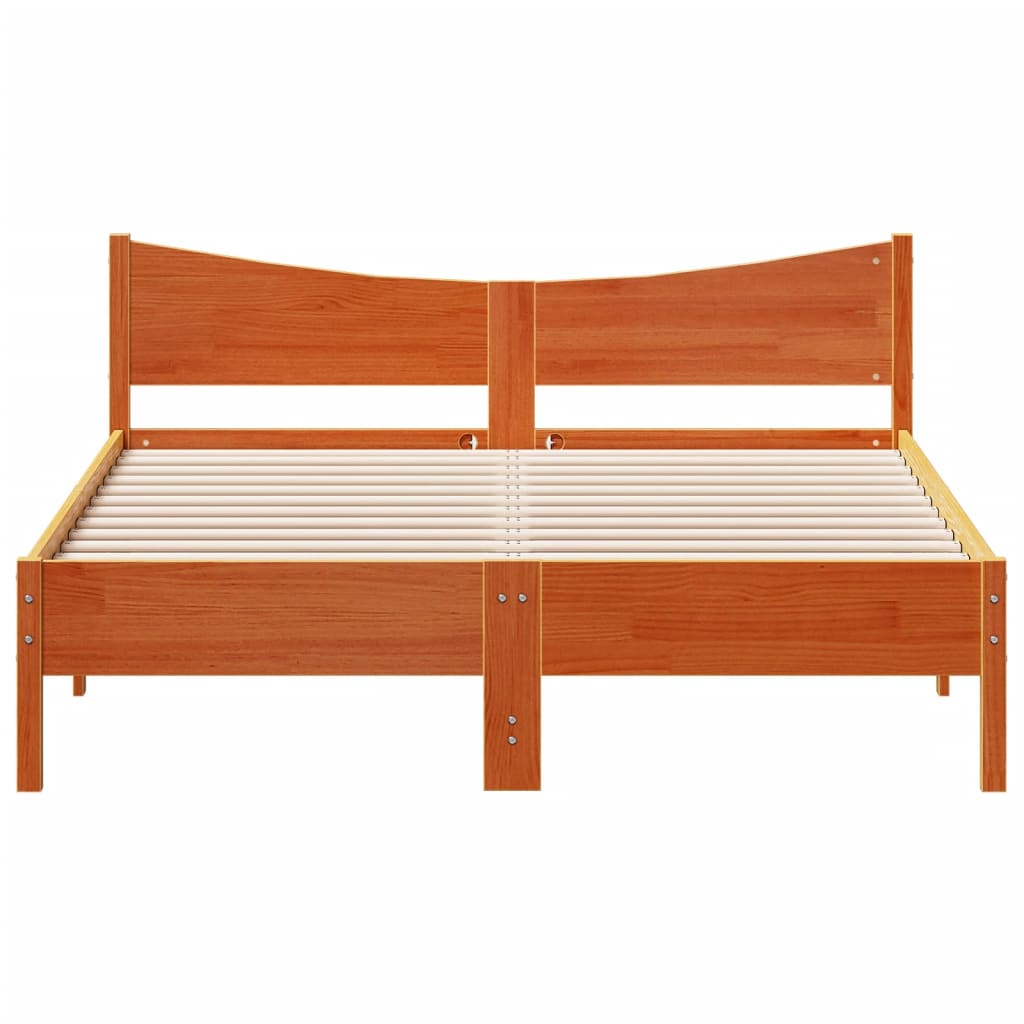 vidaXL Cadru de pat fără saltea, maro ceruit 150x200 cm lemn masiv pin vidaXL Cadru de pat fără saltea, maro ceruit 150x200 cm lemn masiv pin