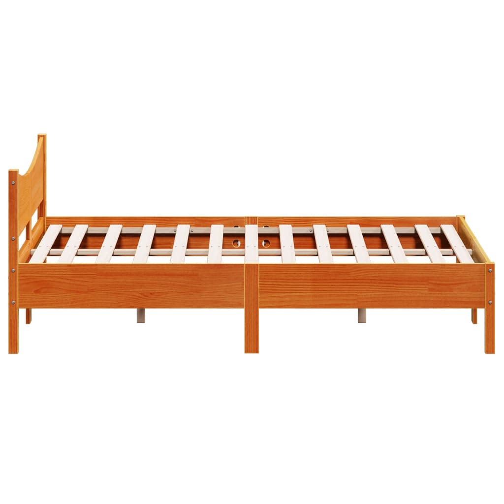 vidaXL Cadru de pat fără saltea, maro ceruit 150x200 cm lemn masiv pin vidaXL Cadru de pat fără saltea, maro ceruit 150x200 cm lemn masiv pin