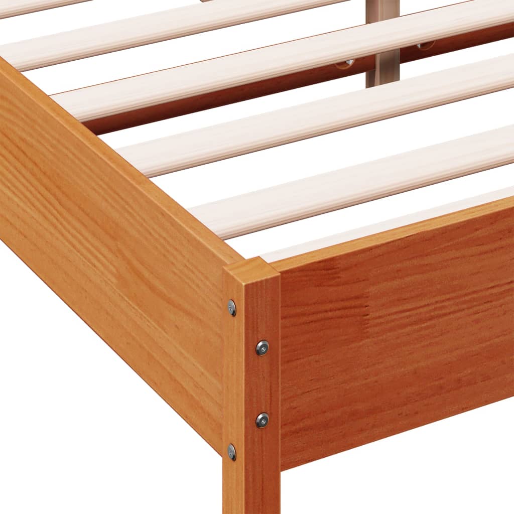 vidaXL Cadru de pat fără saltea, maro ceruit 150x200 cm lemn masiv pin vidaXL Cadru de pat fără saltea, maro ceruit 150x200 cm lemn masiv pin