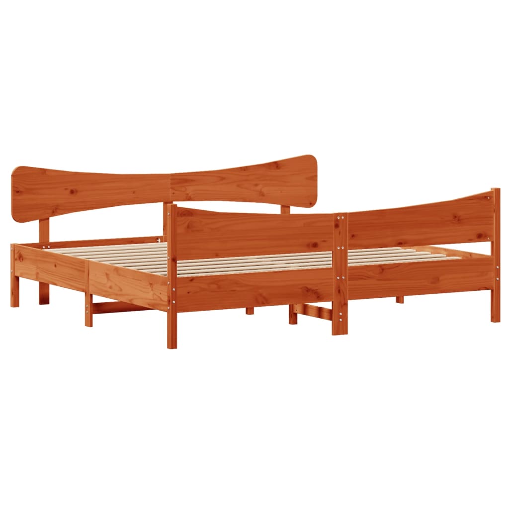 vidaXL Cadru de pat fără saltea, maro ceruit 180x200 cm lemn masiv pin vidaXL Cadru de pat fără saltea, maro ceruit 180x200 cm lemn masiv pin