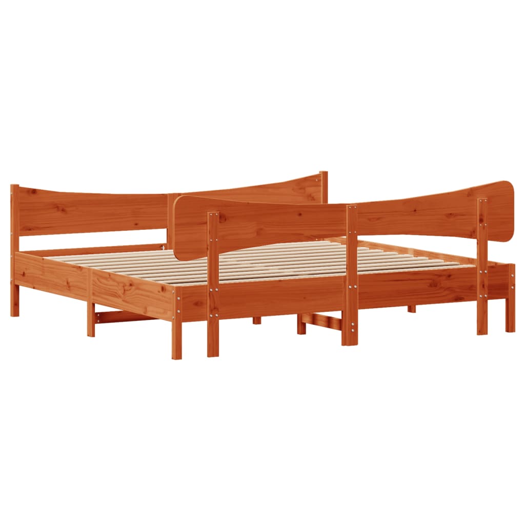 vidaXL Cadru de pat fără saltea, maro ceruit 180x200 cm lemn masiv pin vidaXL Cadru de pat fără saltea, maro ceruit 180x200 cm lemn masiv pin