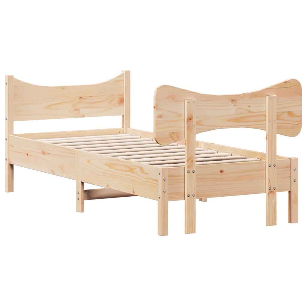 vidaXL Cadru de pat fără saltea, 75x190 cm, lemn masiv de pin
