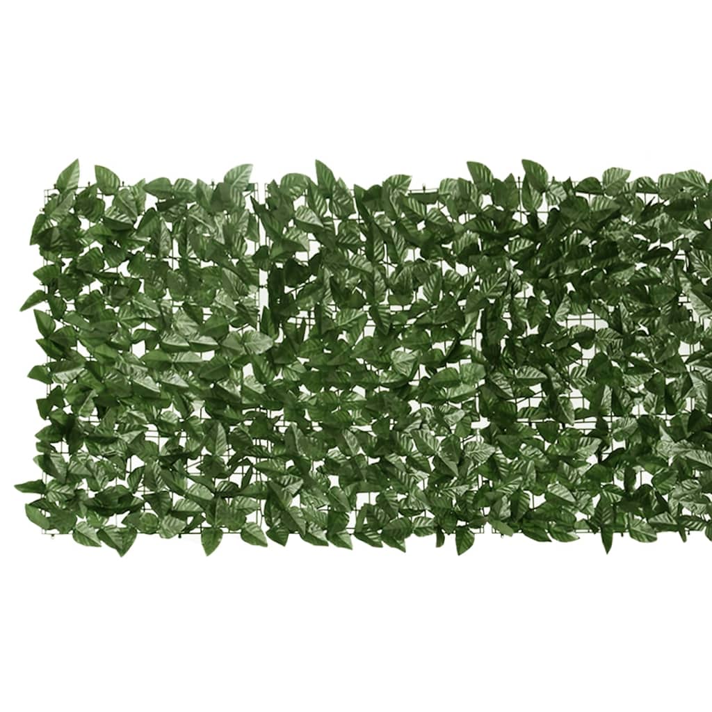 vidaXL Paravan intimitate de balcon din frunze verde închis 600x75 cm