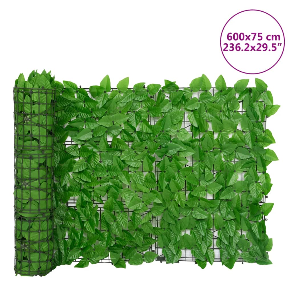 vidaXL Paravan intimitate de balcon din frunze verde 600x75 cm