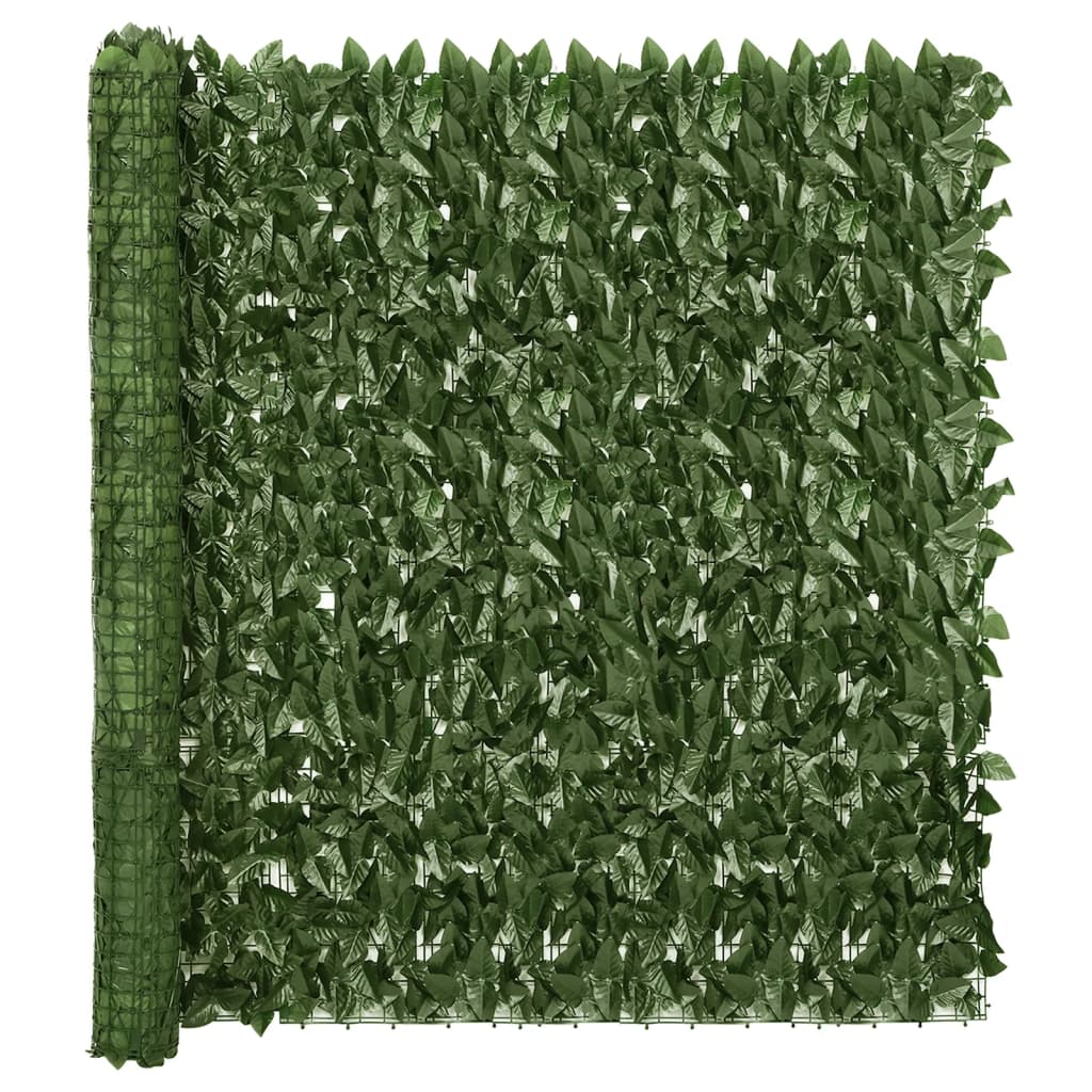 vidaXL Paravan intimitate de balcon din frunze verde închis 300x150 cm