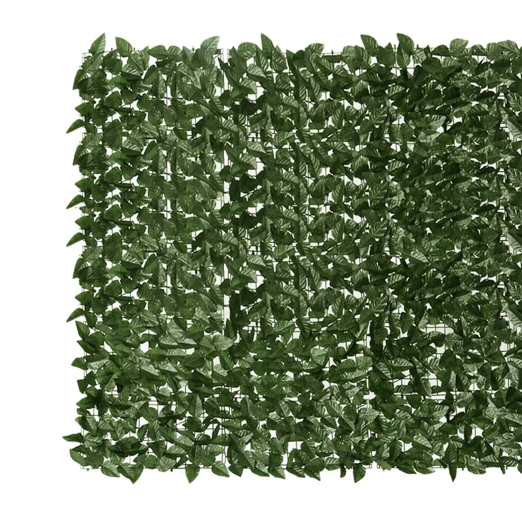 vidaXL Paravan intimitate de balcon din frunze verde închis 300x150 cm