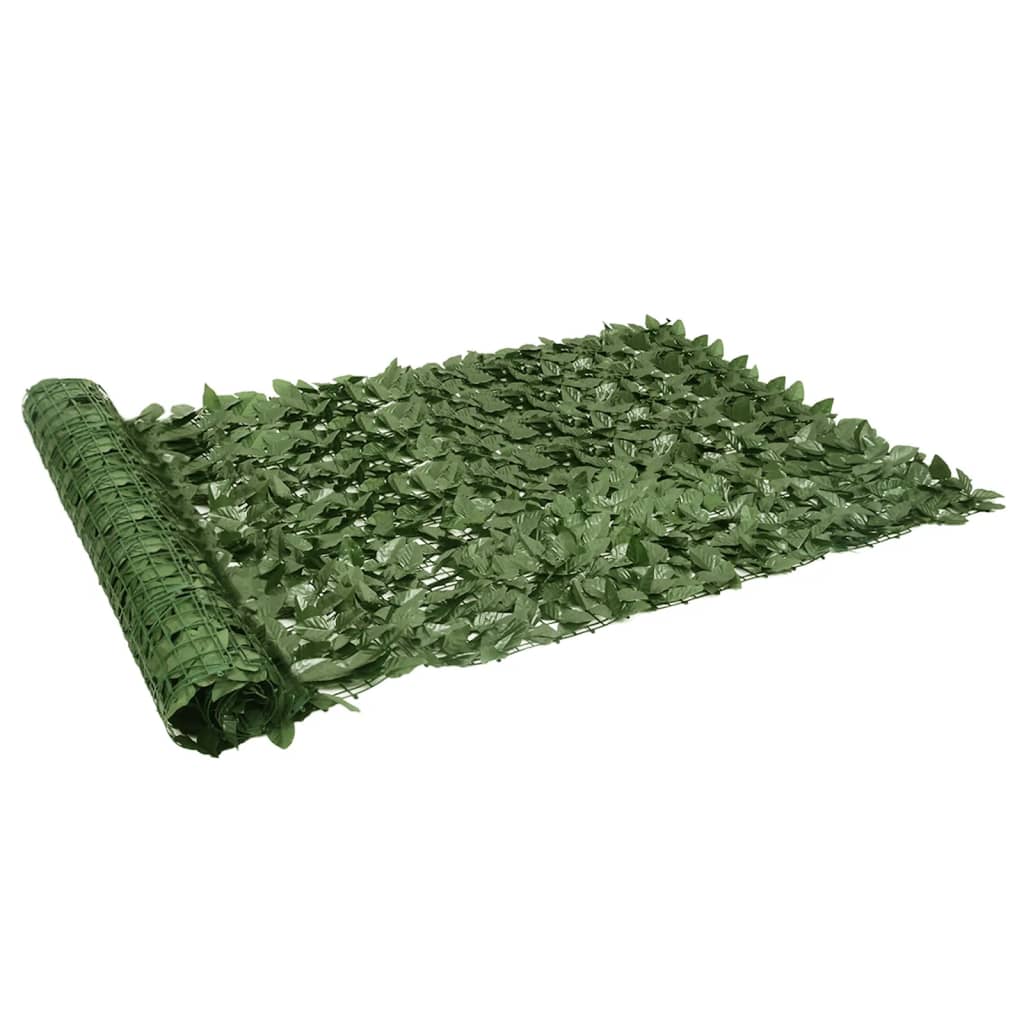 vidaXL Paravan intimitate de balcon din frunze verde închis 300x150 cm