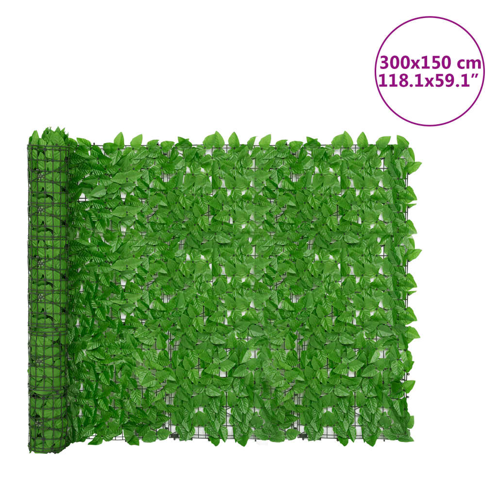 vidaXL Paravan intimitate de balcon din frunze verde 300x150 cm